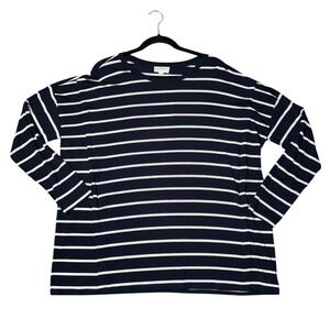 Seraphine Navy & White Striped Long Sleeve Nursing/Maternity Tee